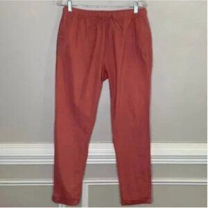 Onia Women's Linen Blend Drawstring Waist Rose Colored Pants Size Medium